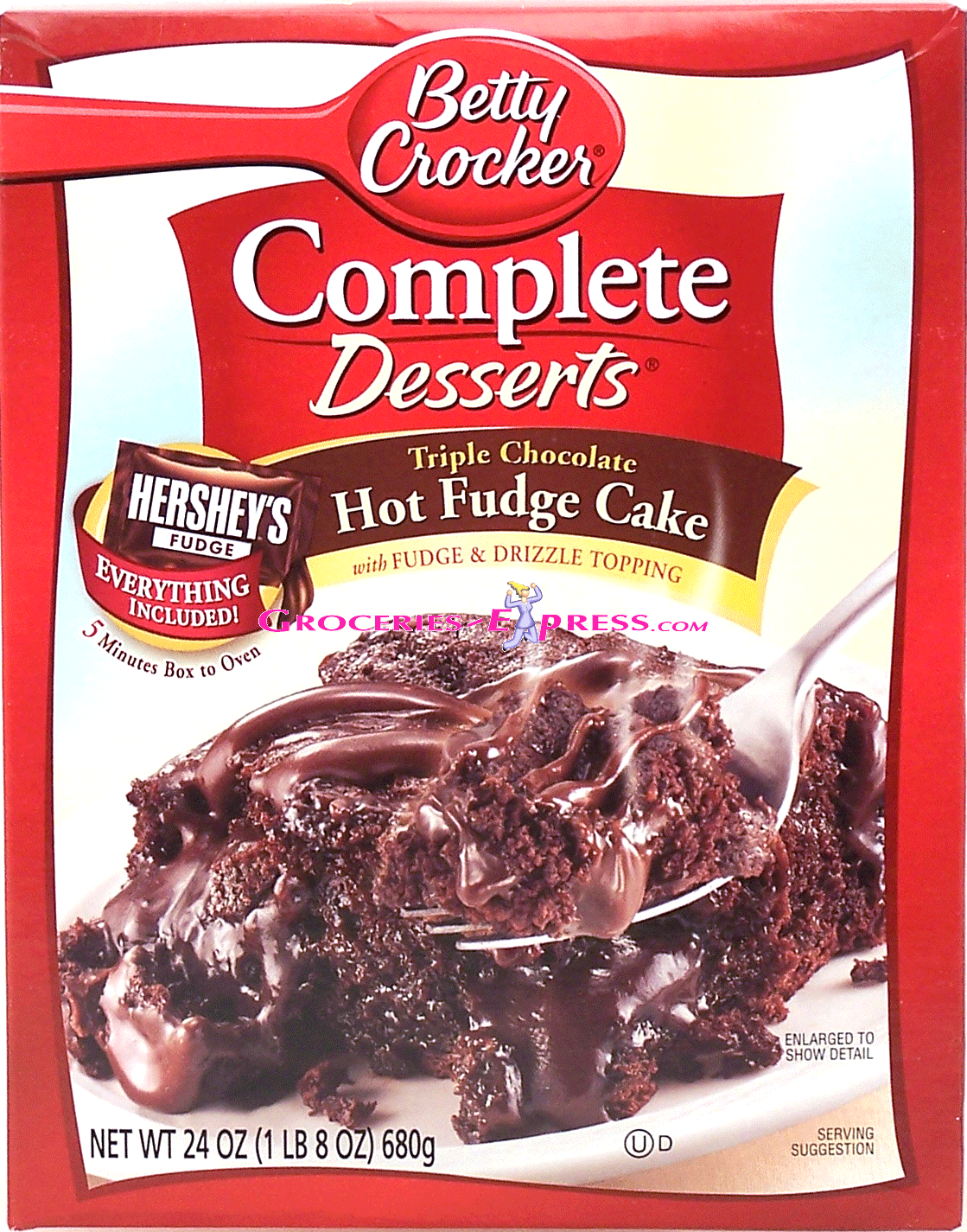 Betty Crocker&nbsp;Complete Desserts&nbsp;triple chocolate hot fudge cake with fudge & drizzle topping Full-Size Picture